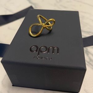 Apm Monaco Gold-Plated Sterling Silver Knot ring